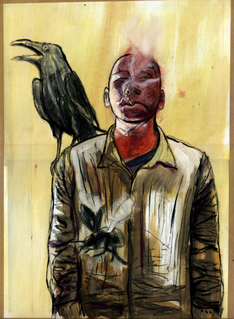 Peinture au corbeau