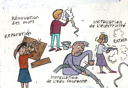 Chacun vaque à ses occupations.